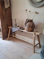 Stoer sober landelijk Sidetable bankje krukje, Ophalen, Zo goed als nieuw, 25 tot 50 cm, Rechthoekig