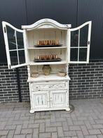 Charmante  vintage witte buffetkast met glasdeuren, Huis en Inrichting, Kasten | Buffetkasten, Ophalen, Gebruikt, 100 tot 150 cm