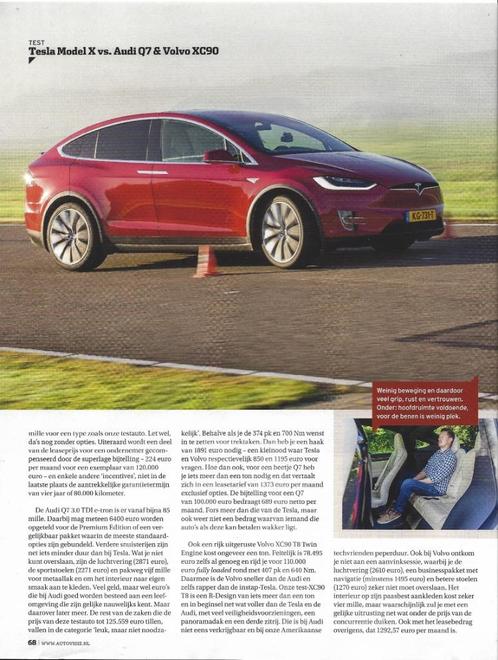 Autovisie test Tesla Model X , Audi Q7 , Volvo XC90 2016, Boeken, Auto's | Folders en Tijdschriften, Gelezen, Audi, Ophalen of Verzenden