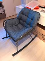 Comfortabele schommelstoel, Huis en Inrichting, Stoelen, Ophalen, Blauw, Zo goed als nieuw, Metaal