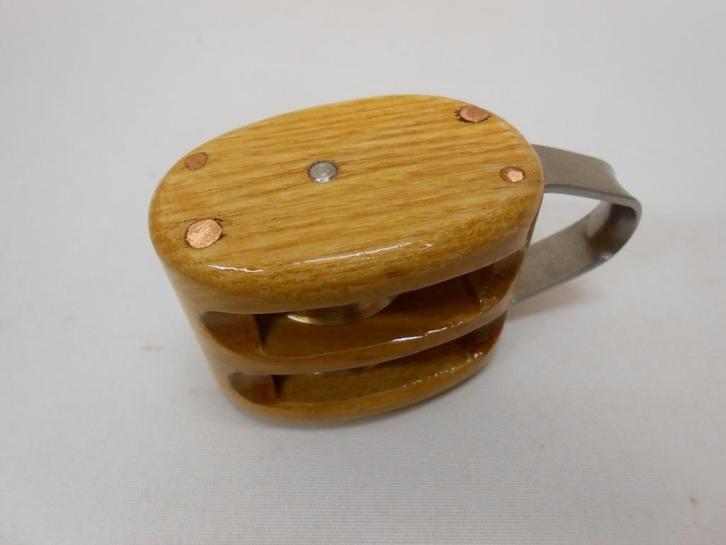 Houten Blok / Katrol, dubbelschijfs, 8 - 10 mm, Watersport en Boten, Accessoires en Onderhoud, Nieuw, Lijn of Blok, Ophalen of Verzenden