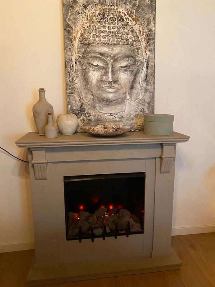 Sfeerhaard met stenen, Huis en Inrichting, Haarden, Gebruikt, Elektrische haard, Ophalen of Verzenden