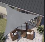 Schaduwdoek driehoek 3,6x3,6x3,6m grijs antraciet met touwen, Tuin en Terras, Schaduwdoeken, Ophalen of Verzenden, Nieuw