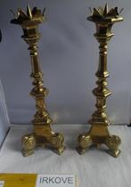 ZWARE KOPEREN KANDELAARS * ANTIEK * Mooi Stel *, Antiek en Kunst, Ophalen of Verzenden, Koper of Brons