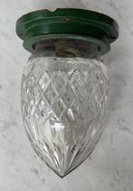 Vintage kristallen hanglamp – gietijzeren sokkel – 18cm hoog, Ophalen