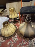 Vintage Lederen Lampen Set,2 hanglampen en 1 schemerlamp, Huis en Inrichting, Lampen | Vloerlampen, Ophalen, Gebruikt, Minder dan 100 cm