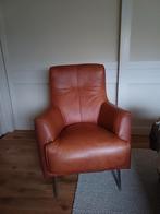 Lederen fauteuil in nieuwstaat, cognac, Henders&Hazel, Ophalen, 75 tot 100 cm, Zo goed als nieuw, Metaal