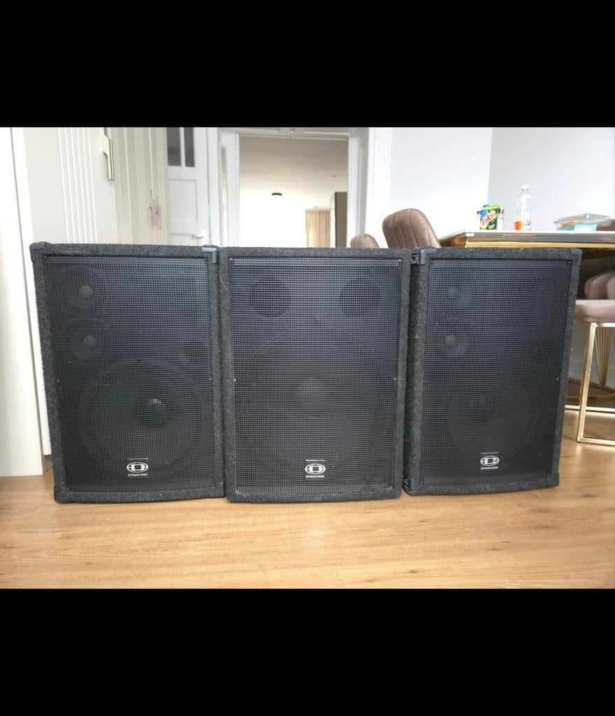 Dynacord PA set – 2 C12-3 + C15 sub – Professioneel geluid, Muziek en Instrumenten, Versterkers | Keyboard, Monitor en PA, Gebruikt