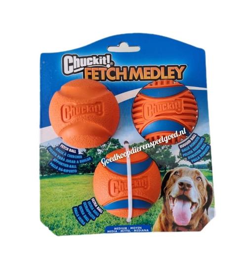 Hondenspeelgoed   " Chuckit Medley fetch ballen " set van 3, Dieren en Toebehoren, Hondenspeelgoed, Nieuw, Hondenballen, Ophalen of Verzenden