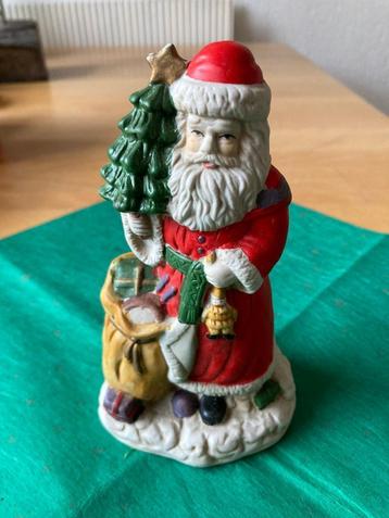 Vintage kerstman met kerstboom en cadeau zak originele doos beschikbaar voor biedingen