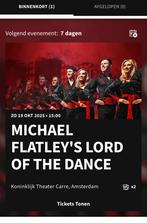 Carre 2 Tickets Michael Flatley's Lord of The Dance  A’dam, Tickets en Kaartjes, Twee personen, Oktober