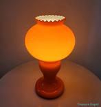 Jaren 60 tafel lamp oranje glas, Ophalen of Verzenden, Gebruikt, Glas, Minder dan 50 cm