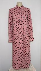 Roze jurk met zwarte polkadots van Zara, Kleding | Dames, Maat 38/40 (M), Onder de knie, Roze, Zo goed als nieuw