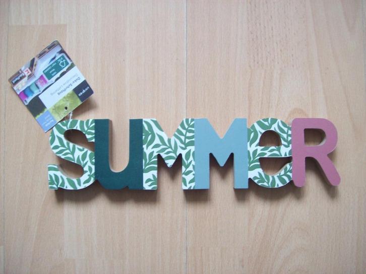 Houten decoratie " SUMMER " - 30 x 7 x 1,5 cm - NIEUW, Huis en Inrichting, Woonaccessoires | Overige, Nieuw, Ophalen of Verzenden