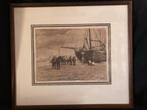 Karel Kok Ets - Skuite Trekje Katwijk 1900 - Genummerd 3/50, Antiek en Kunst, Ophalen of Verzenden