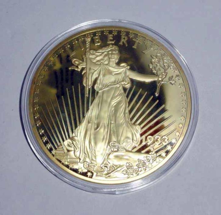 Penning Munt Replica Gold Eagle 1933 groot verzamelobject, Postzegels en Munten, Munten | Amerika, Losse munt, Noord-Amerika, Verzenden