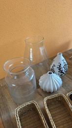 Diverse glazen vazen, Huis en Inrichting, Woonaccessoires | Vazen, Overige kleuren, Ophalen of Verzenden, Minder dan 50 cm, Glas