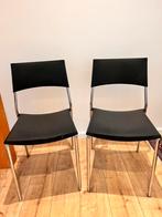 2 zwarte stoelen Gratis ophalen in Gouda, Huis en Inrichting, Ophalen, Kunststof, Gebruikt, Twee