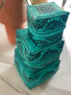 Opbergboxen Set 3-delig Blauw-Groen Mandala, Huis en Inrichting, Woonaccessoires | Kisten, Ophalen of Verzenden, Gebruikt, Overige materialen