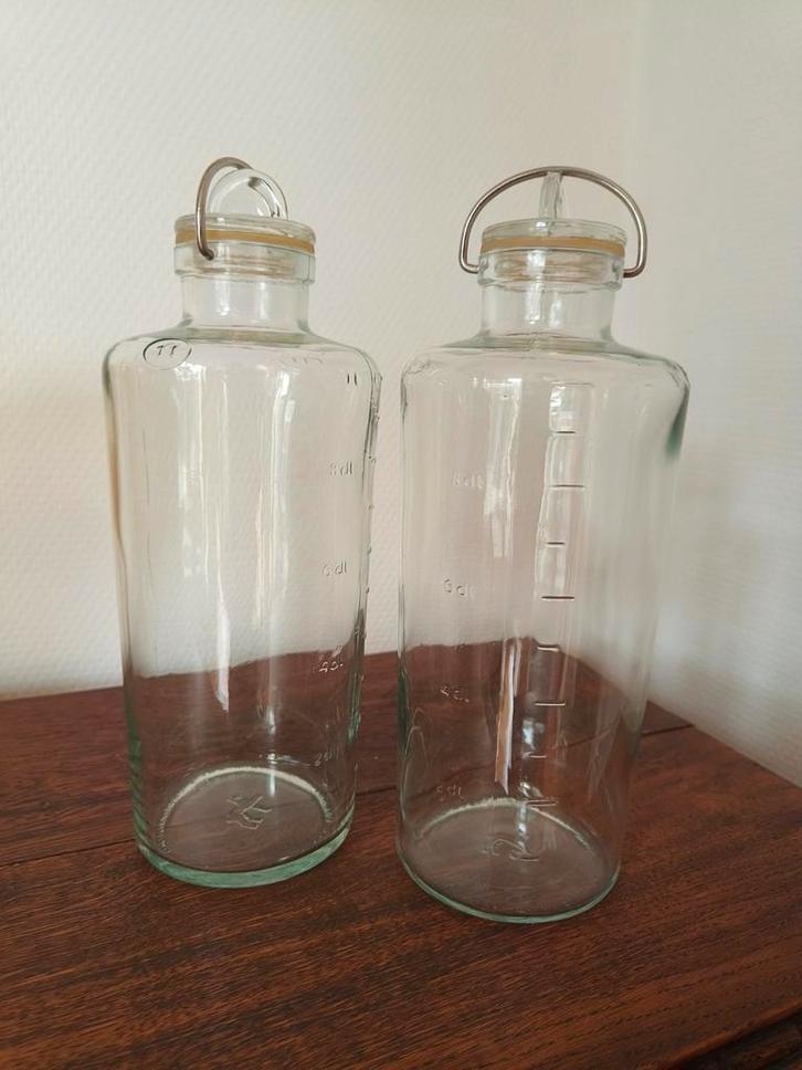 Fins design riihimäki lasi glazen scala maatbeker 1 liter, Antiek en Kunst, Antiek | Glas en Kristal, Ophalen of Verzenden