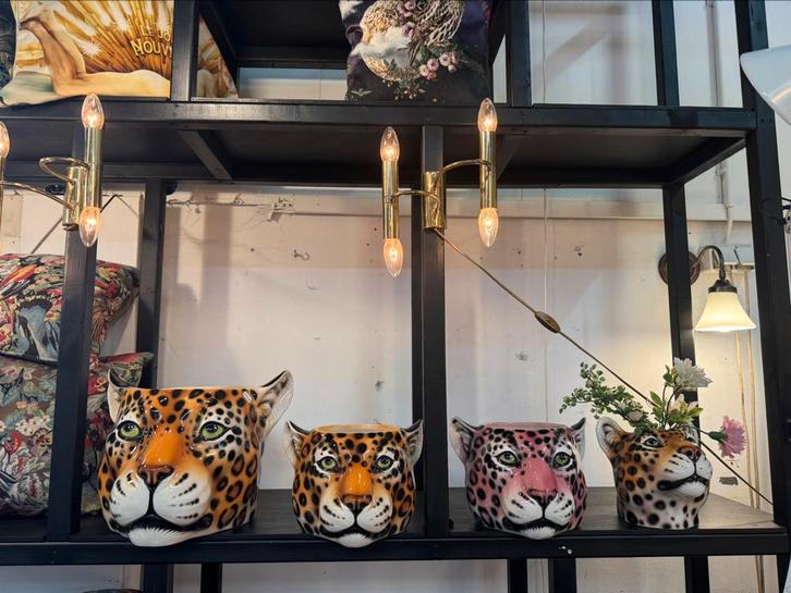 Unieke panter jaguar potten vazen, Verzamelen, Beelden en Beeldjes, Dier, Ophalen