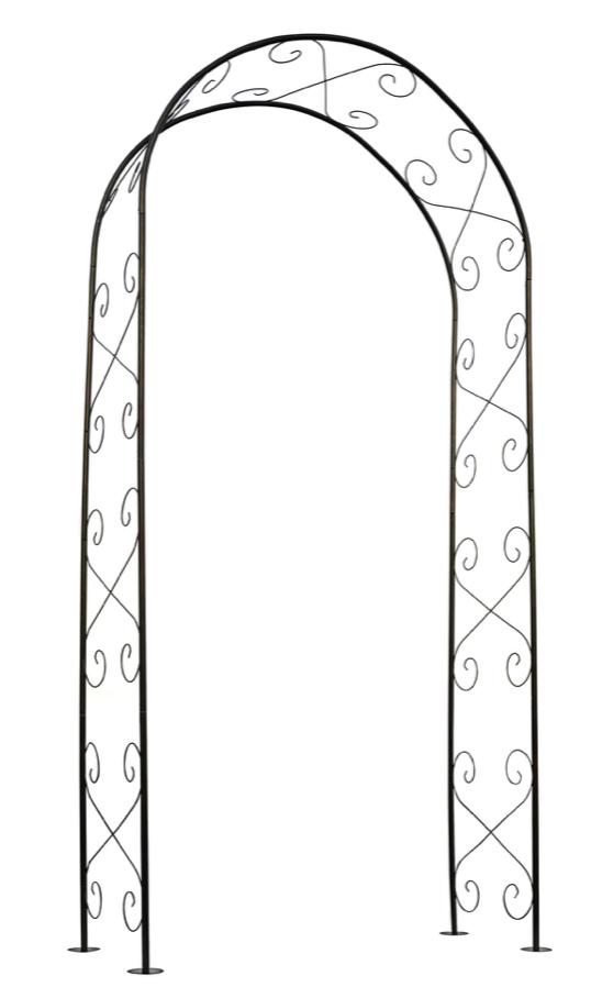 Rozenboog - zwart - 230x100x37cm - metaal Buis: Ø16mm, Verzenden, Nieuw, IJzer, Sierhekwerk