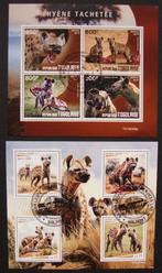 - 564 - 2 Blokken, met gevlekte Hyena's., Verzenden, Gestempeld, Dier of Natuur