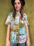 Vintage blouse - print - katoen - M/38/medium, Maat 38/40 (M), Hippie galore, Ophalen of Verzenden, Vintage