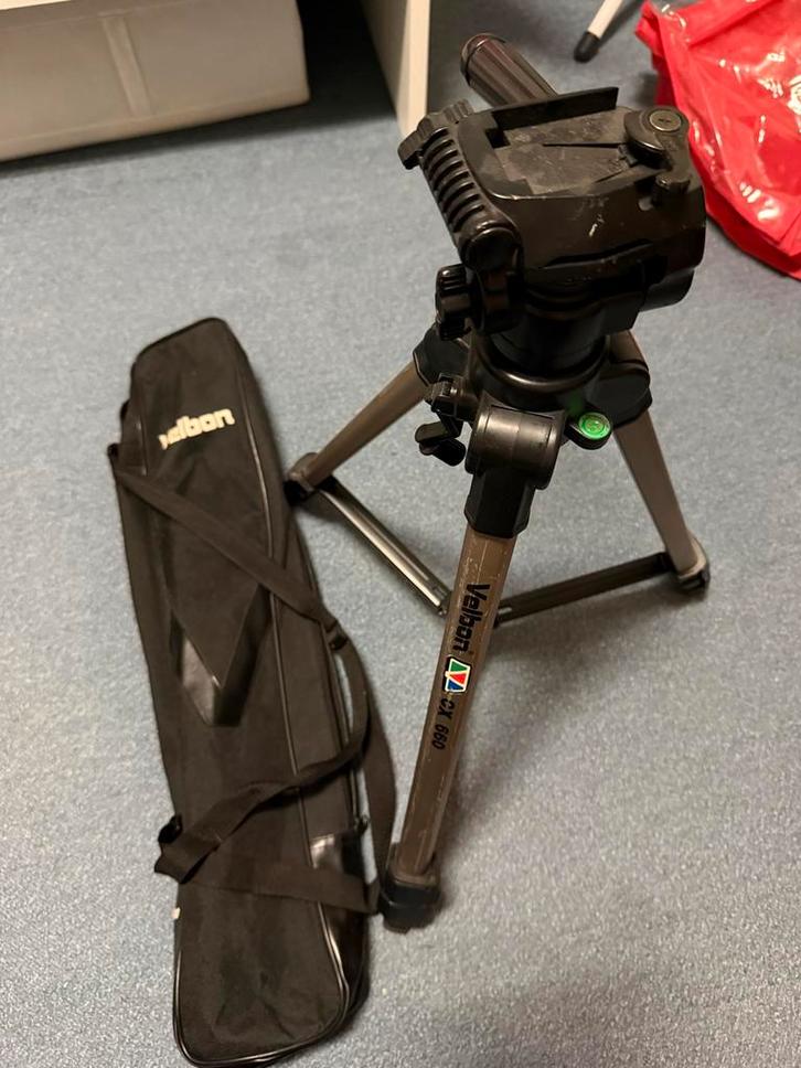 Velbon CX-660 Videostatief, Audio, Tv en Foto, Fotografie | Statieven en Balhoofden, Gebruikt, Driepoot, 150 tot 175 cm, Met balhoofd