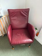 2 leren bordeaux rode stoelen, Huis en Inrichting, Gebruikt, Minder dan 75 cm, Leer, Ophalen of Verzenden