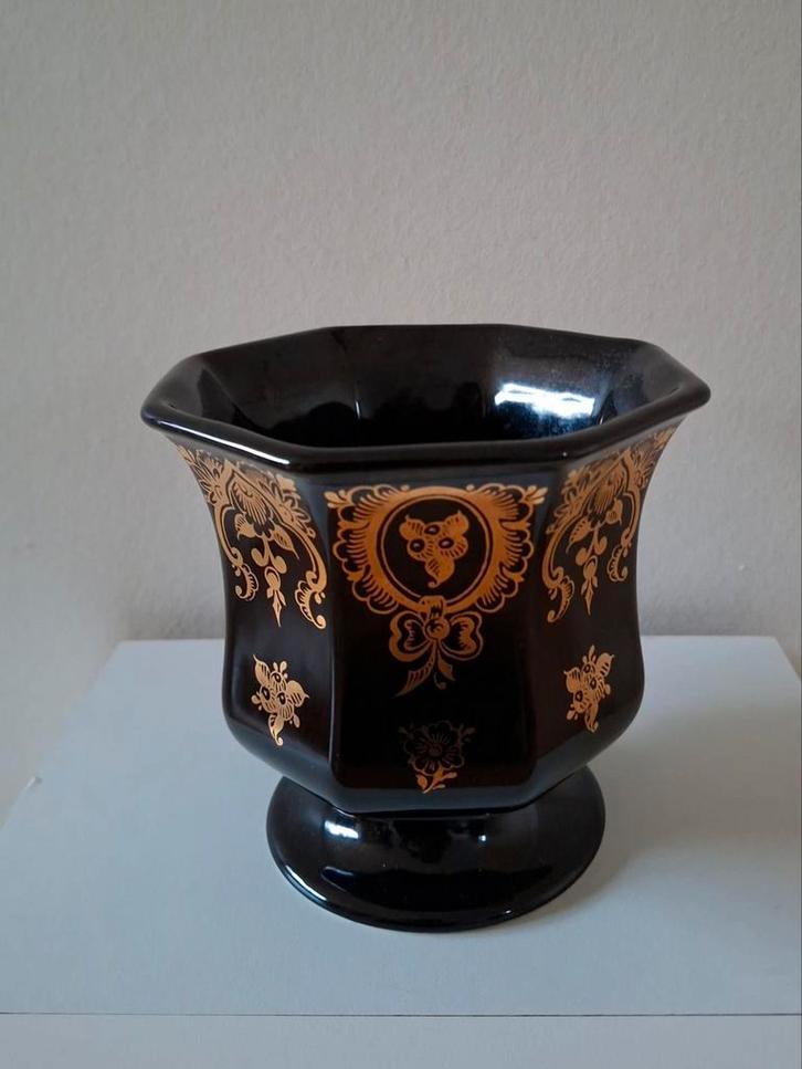 Bloempot Zenith zwart/goud, Antiek en Kunst, Antiek | Keramiek en Aardewerk, Ophalen