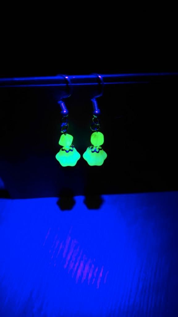 Uranium oorbellen, Sieraden, Tassen en Uiterlijk, Oorbellen, Zo goed als nieuw, Overige materialen, Ophalen of Verzenden