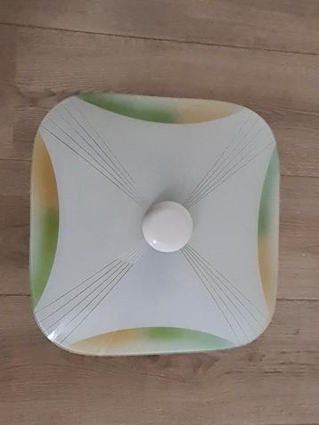 Vintage lamp plafondlamp glas beschikbaar voor biedingen