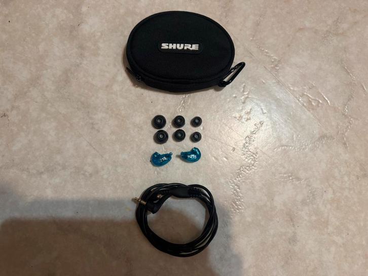 Shure SE215 Blauw - Zo goed als nieuw!, Audio, Tv en Foto, Koptelefoons, Zo goed als nieuw, Overige merken, Ophalen of Verzenden