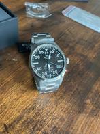 Glysine air pilot dualtime 44 black dial, Overige merken, Staal, Staal, Polshorloge