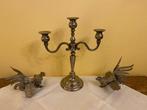 Grote verzilverde 3 armige kandelaar& meer zilver *Nous Deux, 25 tot 50 cm, Ophalen of Verzenden, Zo goed als nieuw, Kandelaar