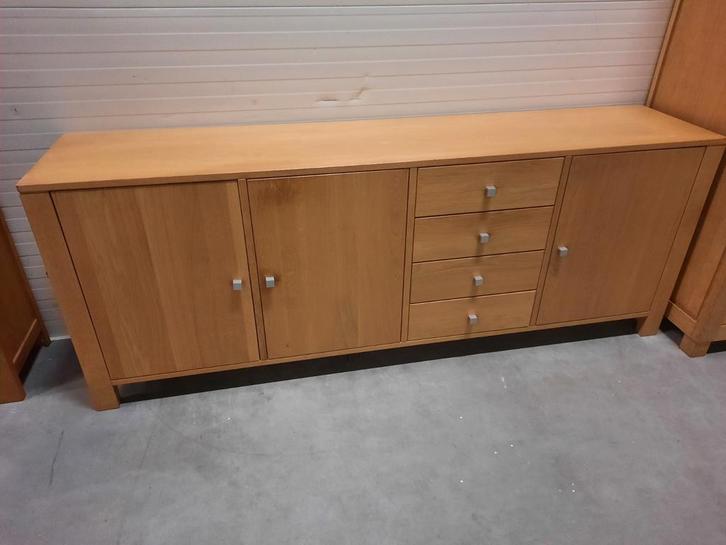 Massief lichteiken dressoir afm bxdxh = 210x45x80 cm, Huis en Inrichting, Kasten | Dressoirs, Gebruikt, 200 cm of meer, 25 tot 50 cm