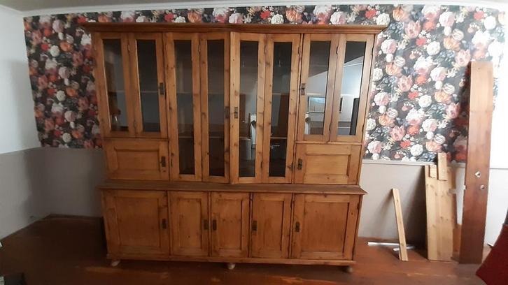 Kast buffetkast apothekerskast oud grenen Zeer Mooi, Huis en Inrichting, Kasten | Buffetkasten, Gebruikt, 200 cm of meer, 200 cm of meer