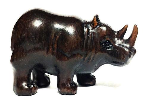 Ironwood Netsuke van een neushoorn late Meiji periode, Antiek en Kunst, Kunst | Niet-Westerse kunst, Ophalen of Verzenden