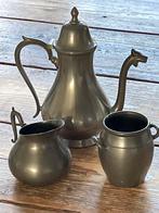 Tinnen thee-/koffieset, 3 delig, Antiek en Kunst, Ophalen of Verzenden