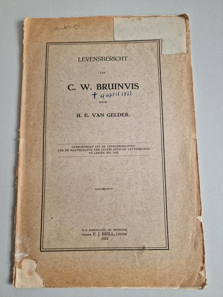 Levensbericht van Cornelis Willem Bruinvis 1829-1922, Boeken, Geschiedenis | Stad en Regio, Gelezen, 20e eeuw of later, Ophalen of Verzenden