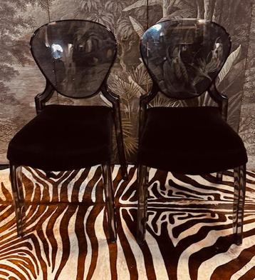 SET PEDRALI KUNSTSTOF ROOK ZWART LUCITE EETKAMER STOELEN  beschikbaar voor biedingen