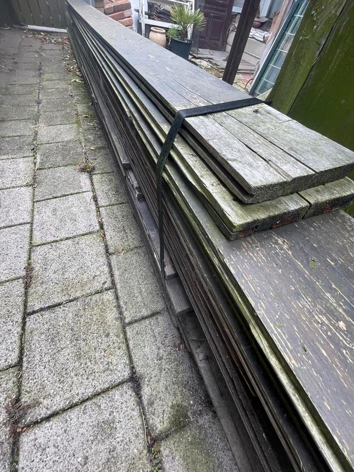 Oude Grenen Vloerdelen 25 m2- Hergebruik, Doe-het-zelf en Verbouw, Hout en Planken, Gebruikt, Plank, Grenen, Minder dan 200 cm