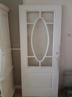 opdek massief met glas, Doe-het-zelf en Verbouw, Deuren en Horren, Ophalen, Gebruikt, 80 tot 100 cm, Binnendeur