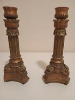 2 mooie kaarsen kandelaars in antieke stijl 
20 cm hoog, Ophalen of Verzenden, Zo goed als nieuw