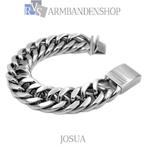 Rvs staal armband "Josua". heren RVS zilveren sieraden, Verzenden, Nieuw, Zilver, Staal