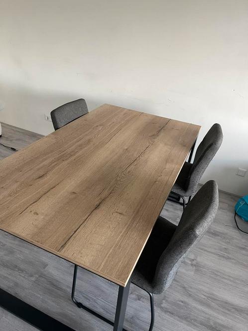 Dining Table Wood Metal | Eettafel 1609075cm Hout & Metaal, Huis en Inrichting, Tafels | Eettafels, Zo goed als nieuw, 50 tot 100 cm