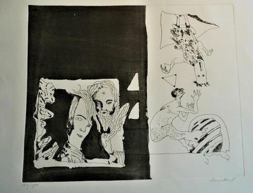 Lucebert L J Swaanswijk(1924)Ets "Het derde gezicht" Ges Gen, Antiek en Kunst, Kunst | Etsen en Gravures, Ophalen of Verzenden