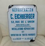 Vintage Emaille Reclamebord C. Eichberger Brussel, Ophalen of Verzenden