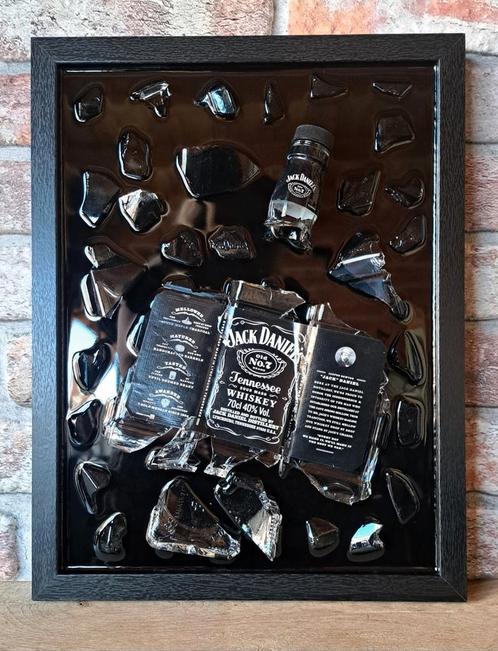 Jack Daniels fles verwerkt in een lijst met Epoxy, Antiek en Kunst, Kunst | Schilderijen | Modern, Ophalen of Verzenden